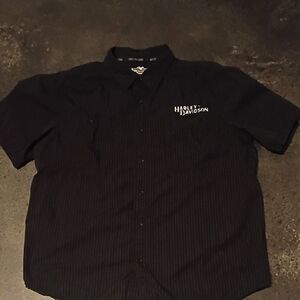 Harley-Davidson Black Striped Button Down Shirt